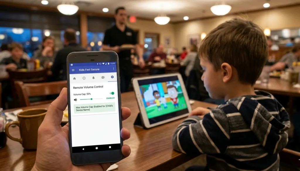 Parent using Android phone to set Kids Feel Secure volume cap while child uses tablet at restaurant You said: can you make sure that for these prompts, the ai wonn't misunderstand?